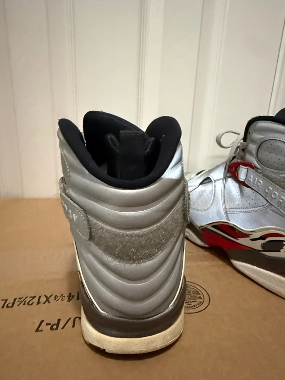 Jordan Kids Gray and Red High-Top Sneakers